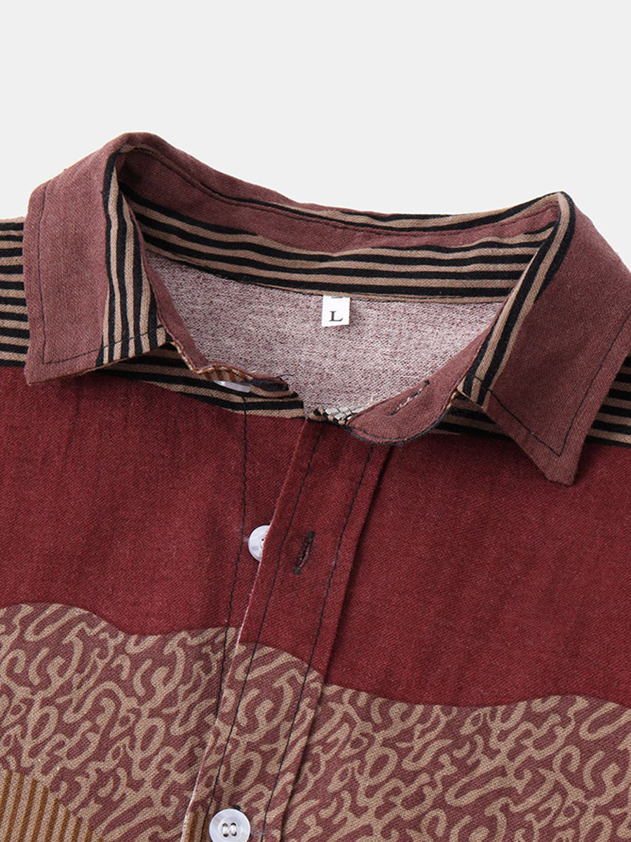 Camicia casual a maniche corte Contrast da uomo