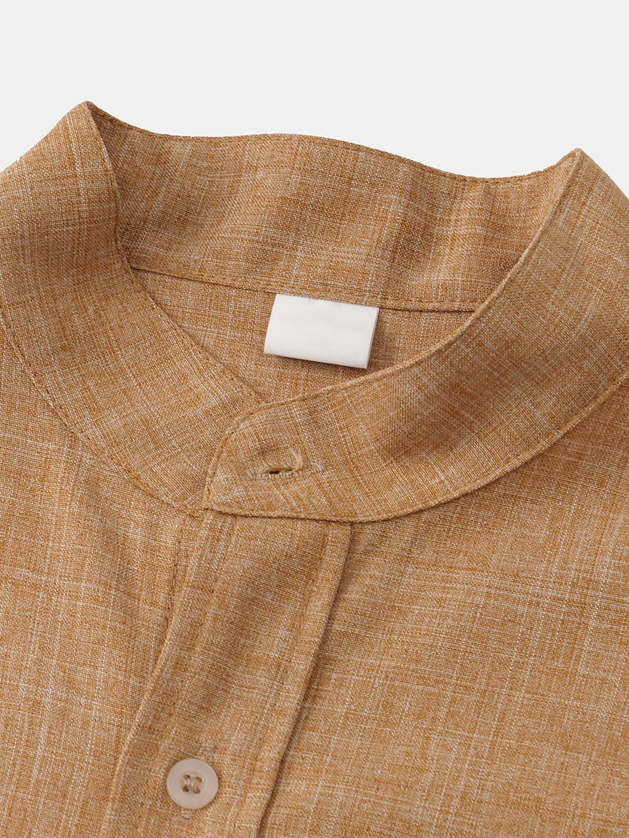 Men's  Solid cotton short sleeve shirt