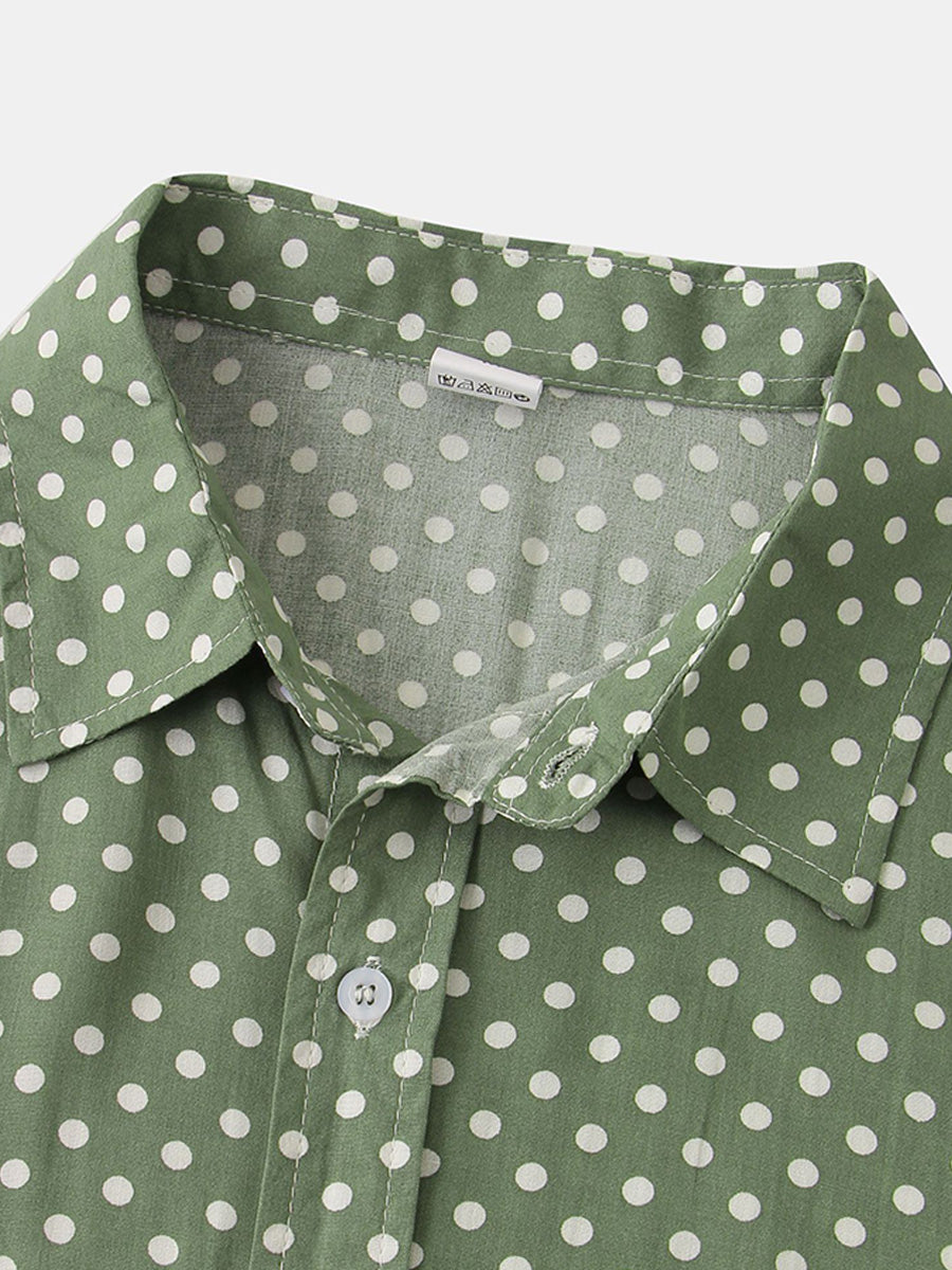 Camicia da uomo a maniche corte a pois