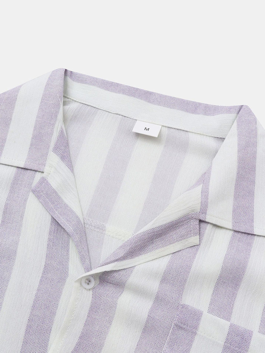 Camicia da uomo a maniche corte con stampa verticale