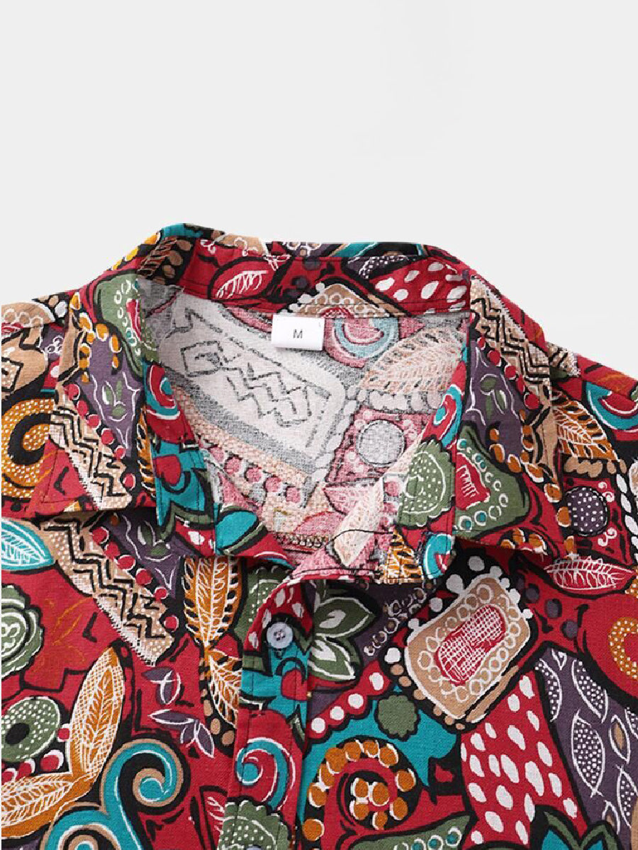 Set camicia e pantaloncini hawaiani floreali da uomo
