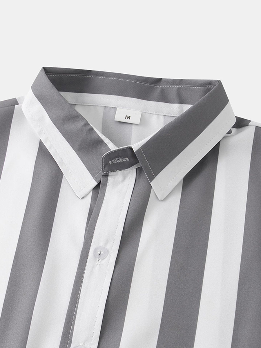 Camicia da uomo a maniche corte con stampa verticale