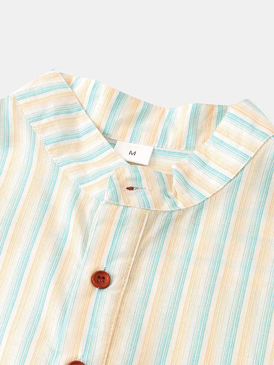 Camicia da uomo a maniche corte con stampa verticale