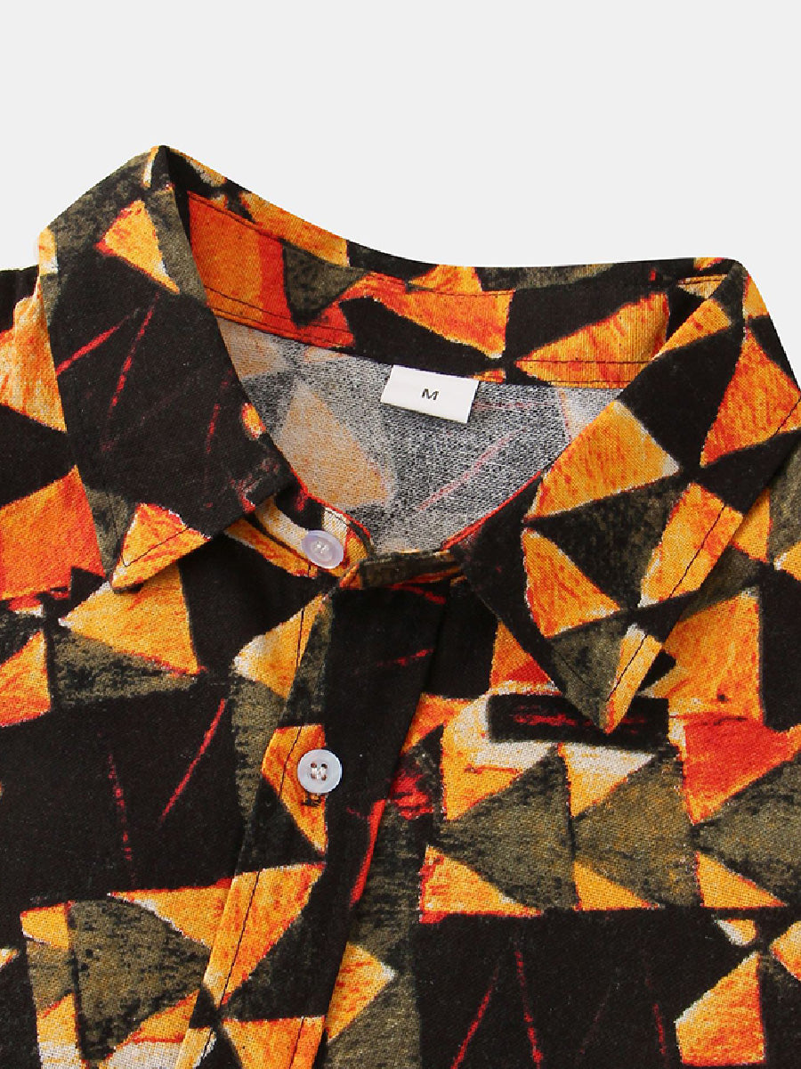 Men's Triangle Print short sleeve shirt