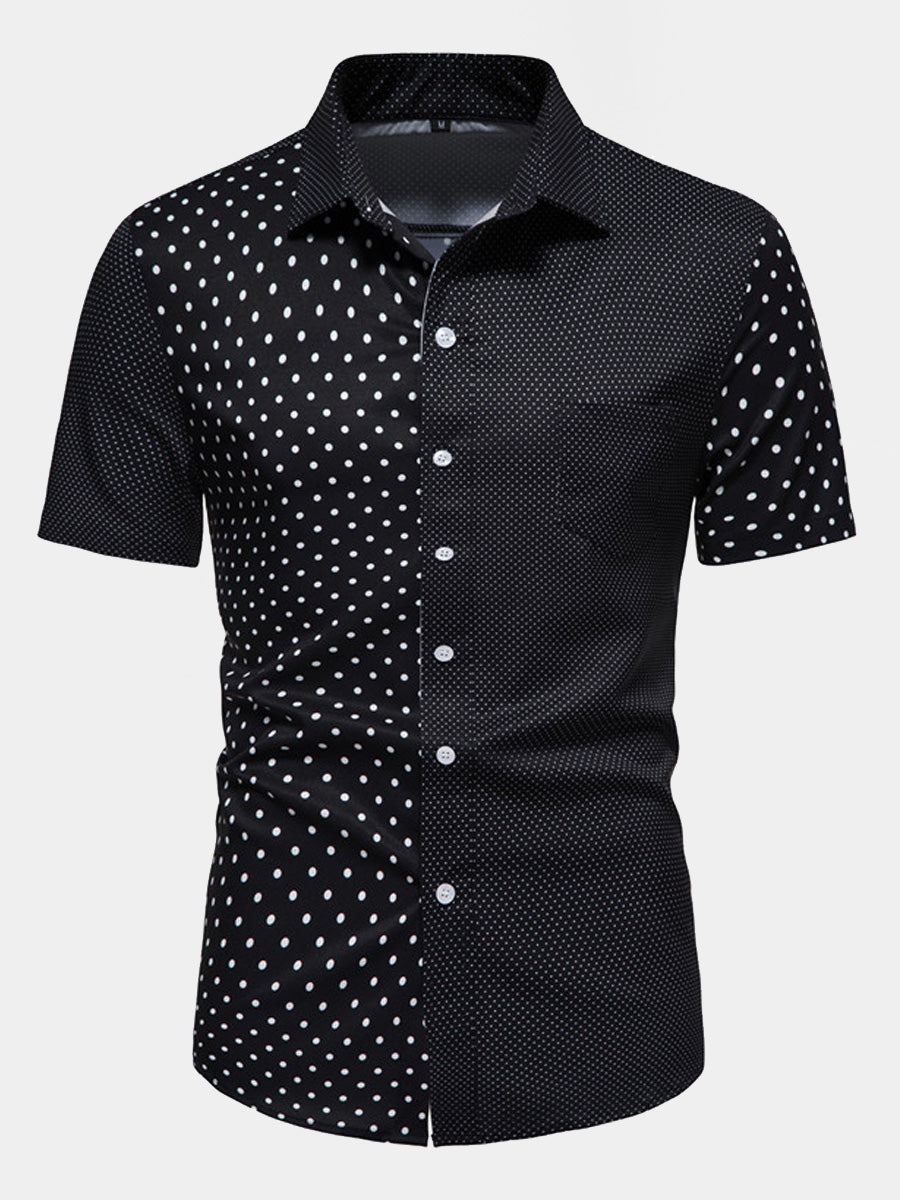 Chemise homme manches courtes imprimé pois