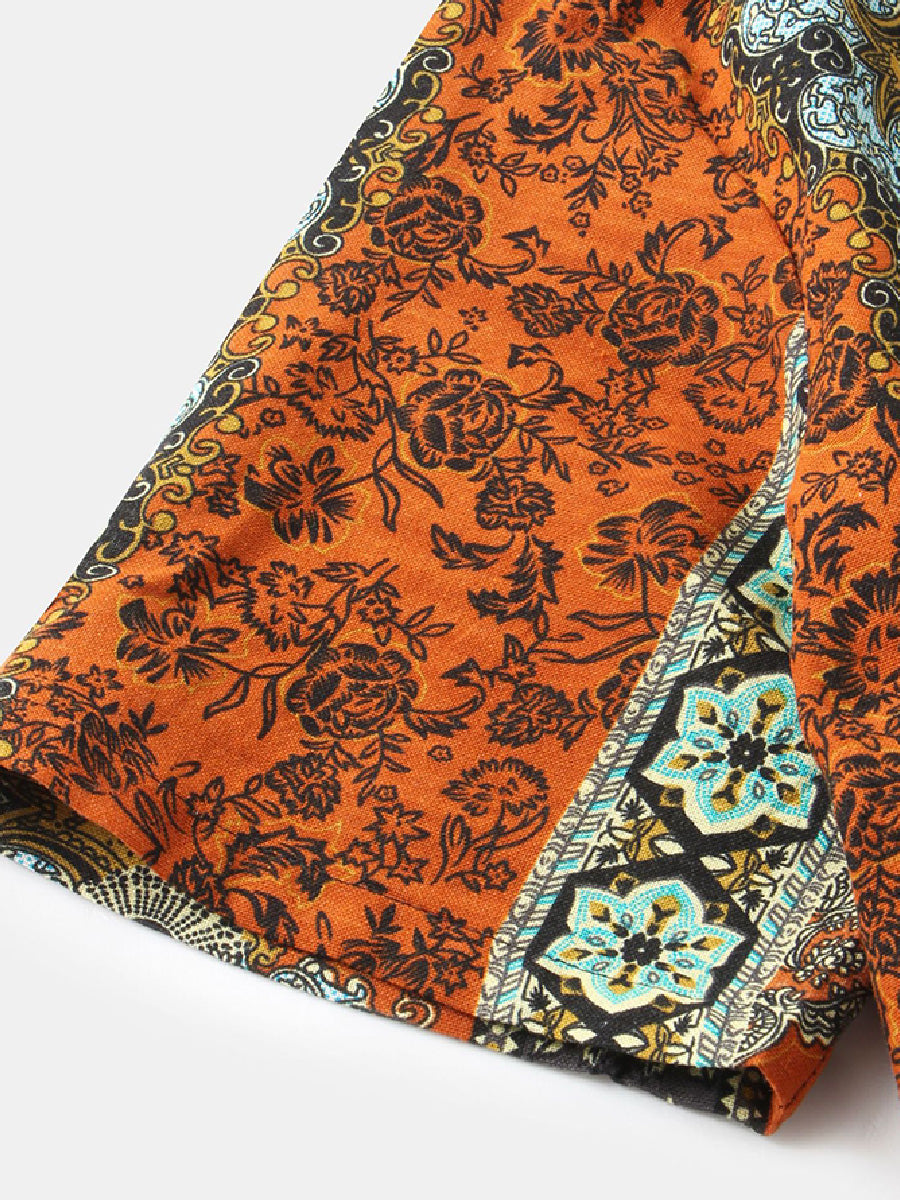 Men's Floral Print short sleeve shirt