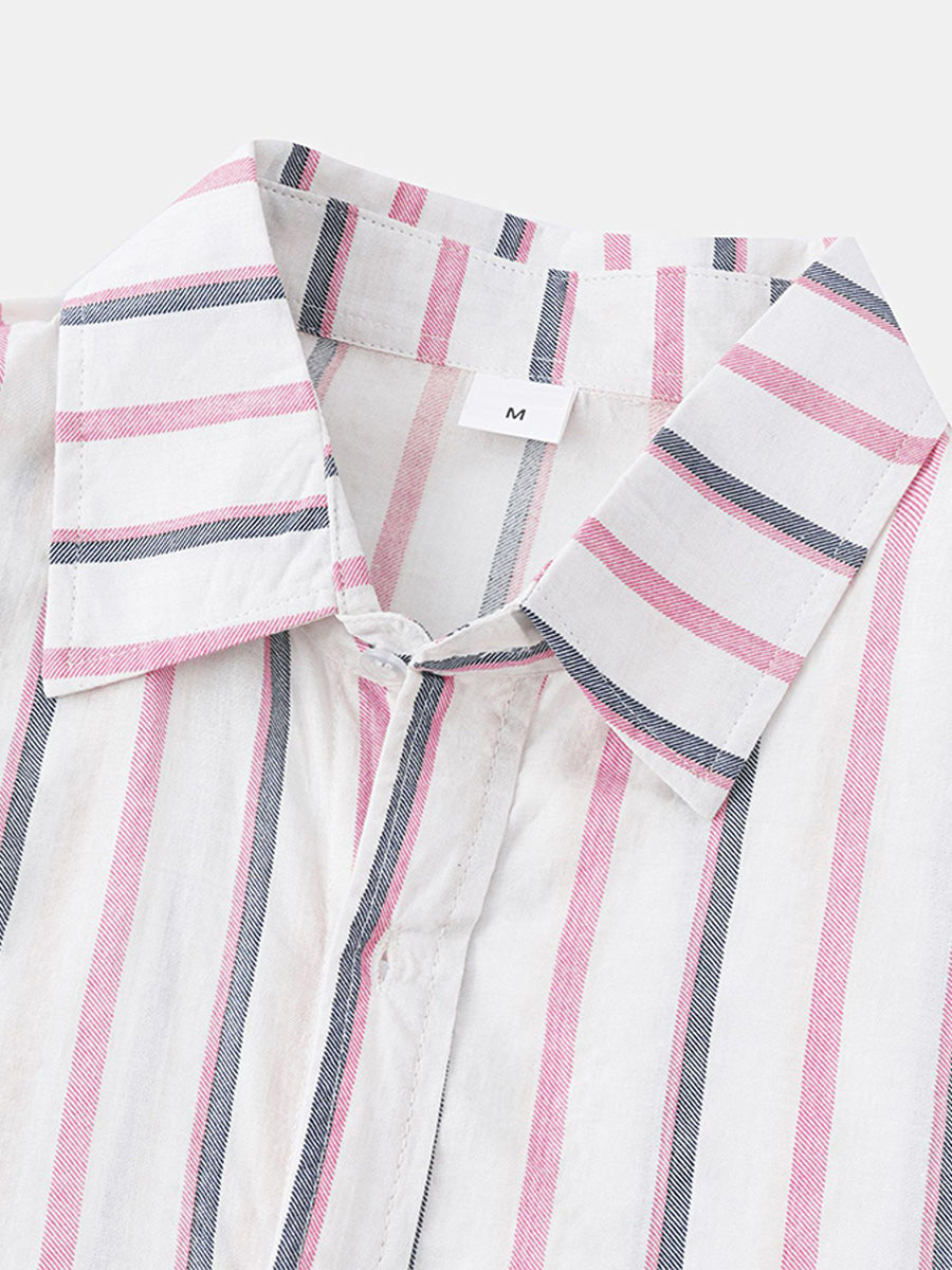 Camicia da uomo a maniche corte con stampa verticale