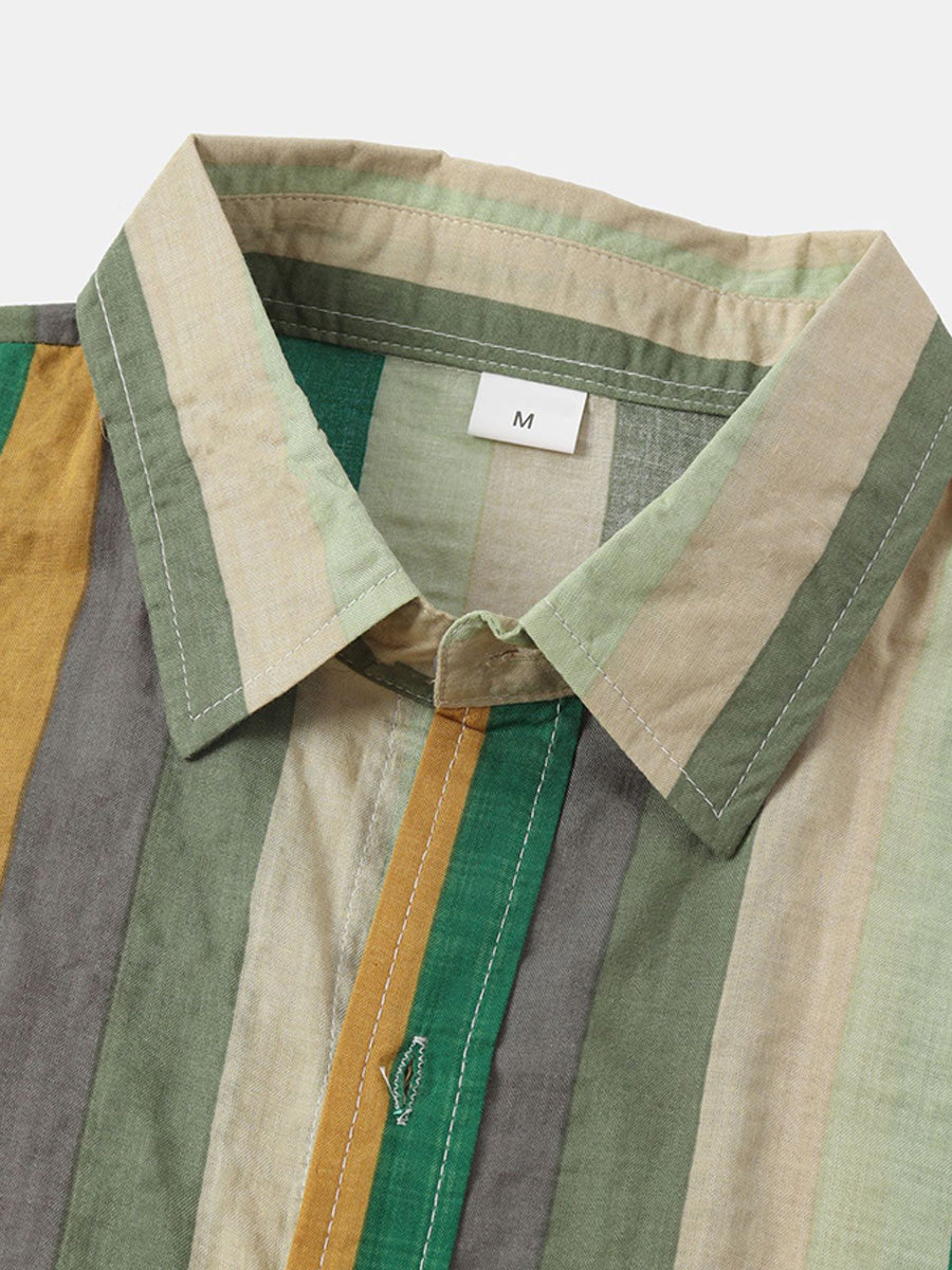 Camicia da uomo a maniche corte con stampa verticale