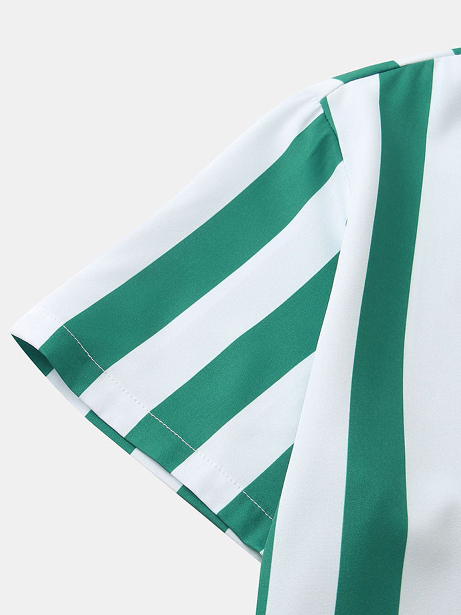 Chemise à manches courtes à imprimé vertical pour homme