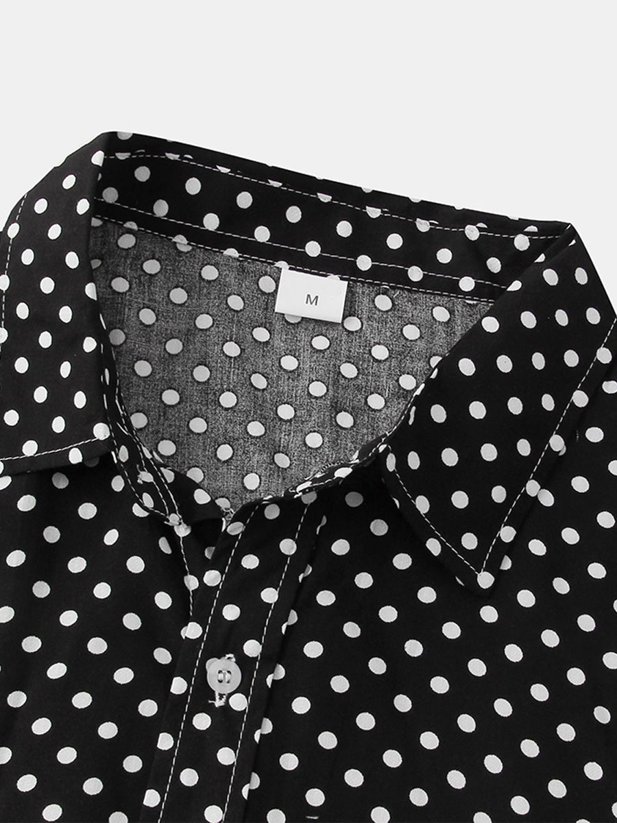 Camicia da uomo a maniche corte a pois