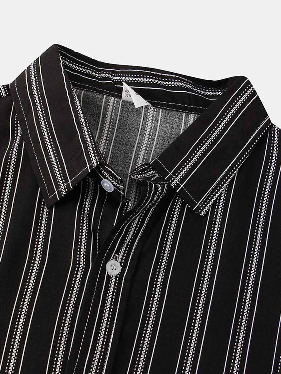 Camicia da uomo a maniche corte con stampa verticale