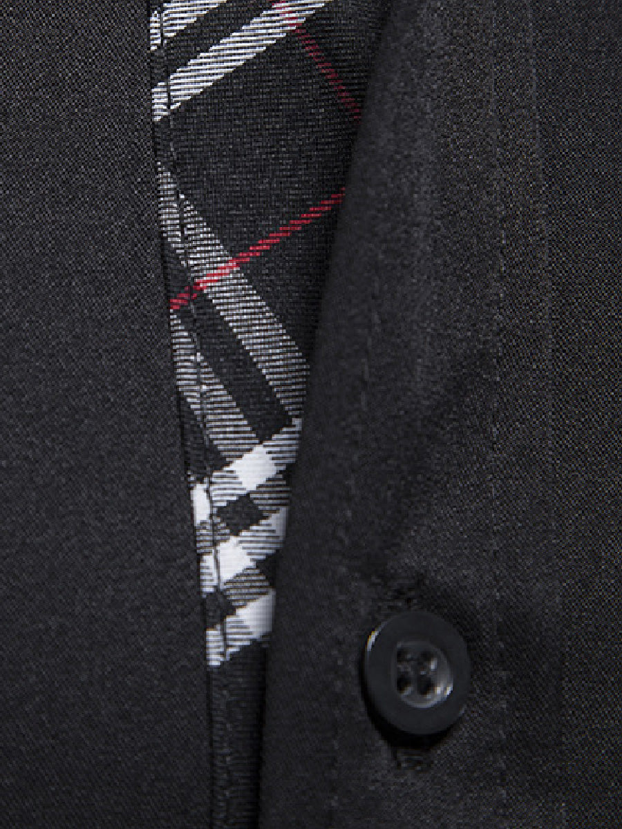 Chemise manches longues patchwork à carreaux pour homme