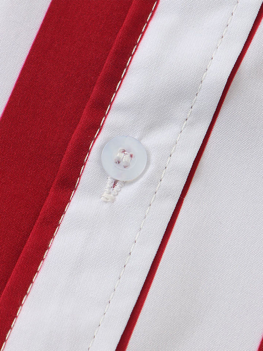 Chemise à manches courtes à imprimé vertical pour homme