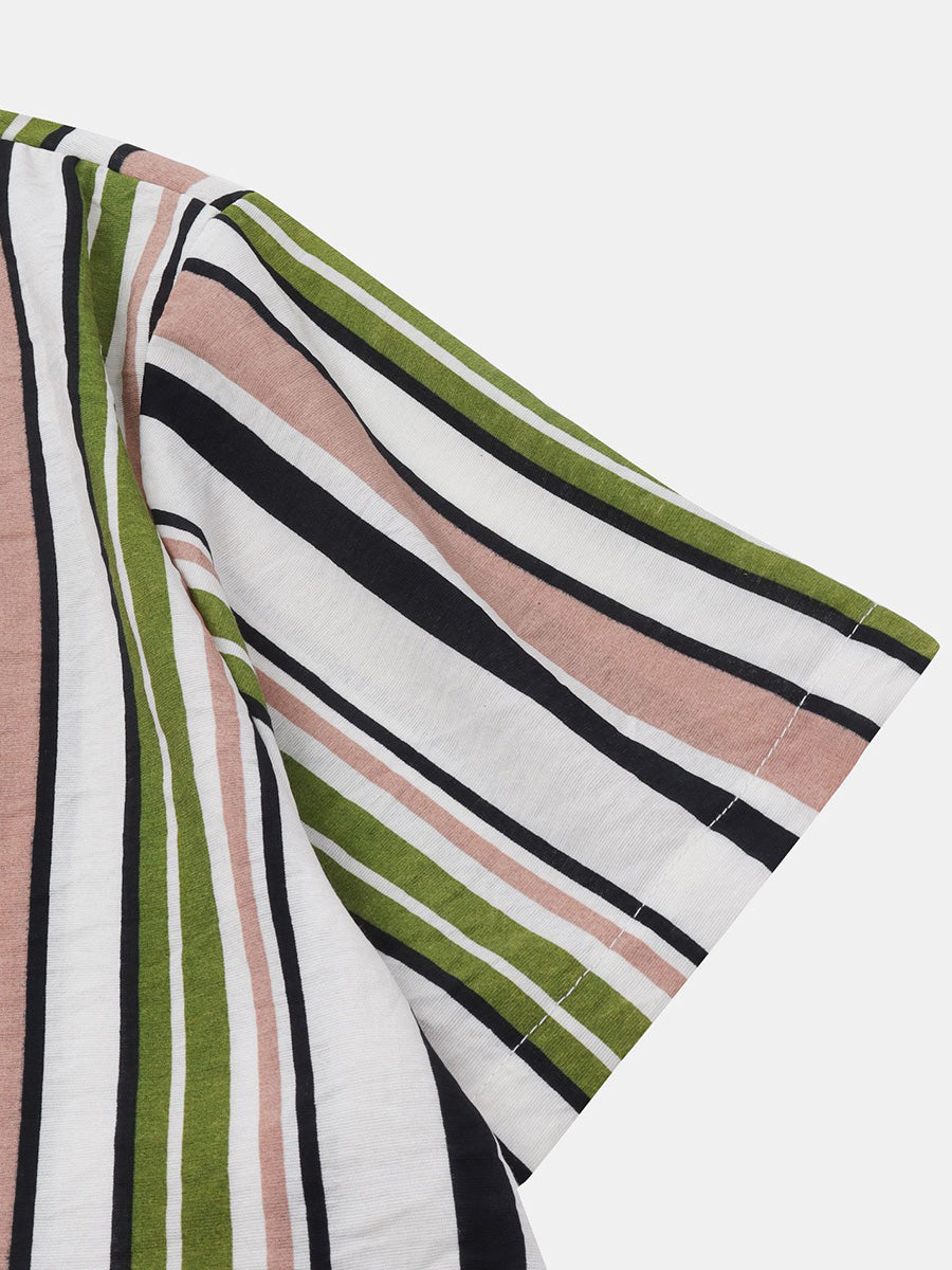 Chemise à manches courtes à imprimé vertical pour homme