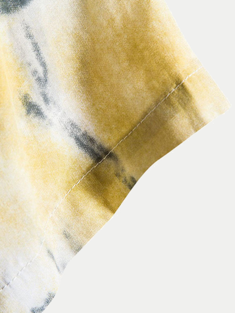 Camicia a maniche corte con stampa casual da uomo