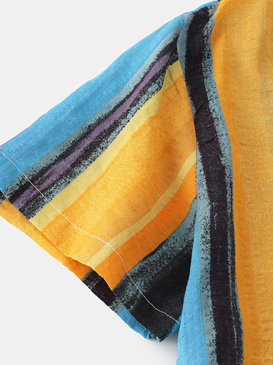 Camicia da uomo a maniche corte con stampa verticale