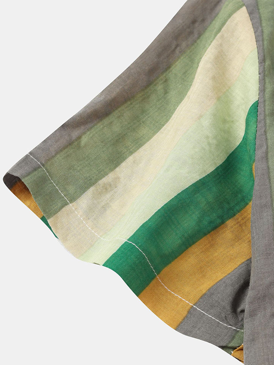 Camicia da uomo a maniche corte con stampa verticale