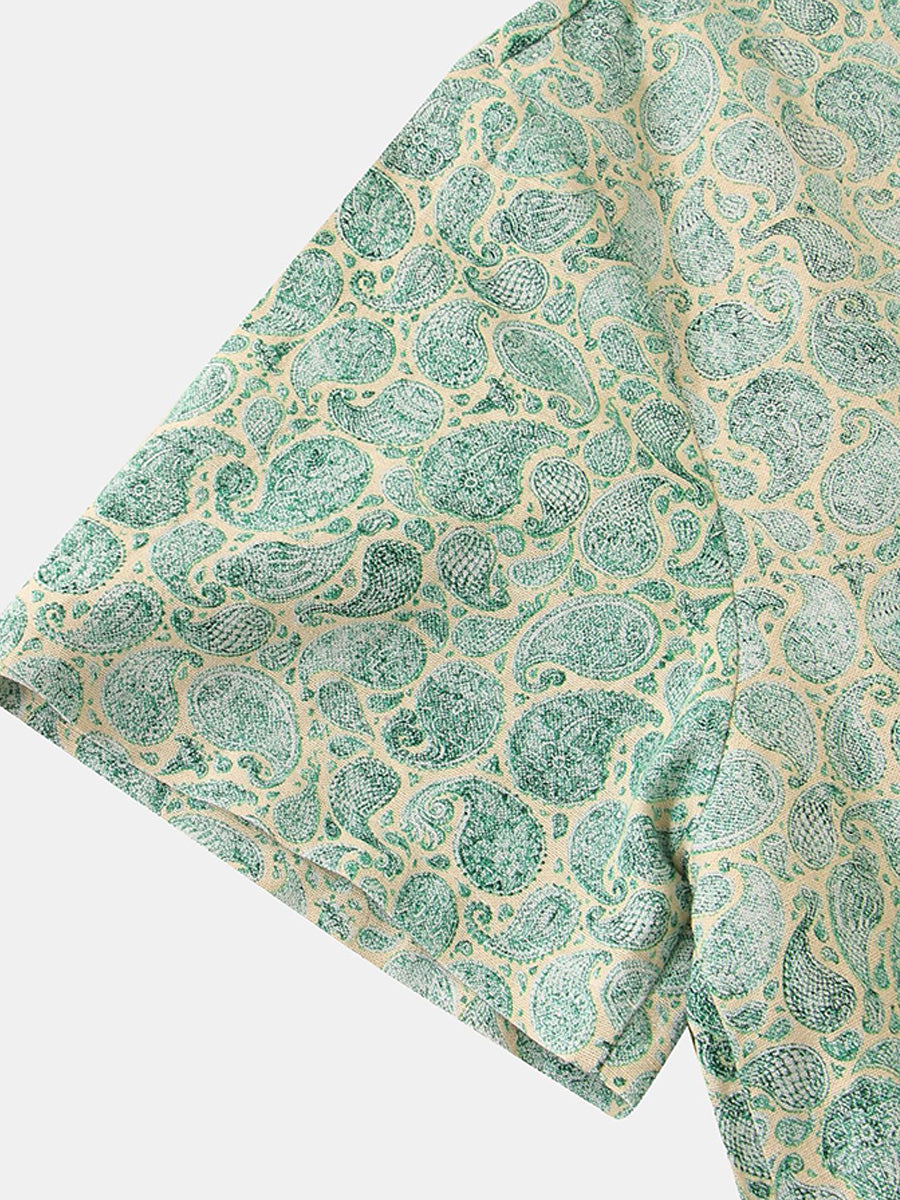 Camicia da uomo a maniche corte con stampa hawaiana