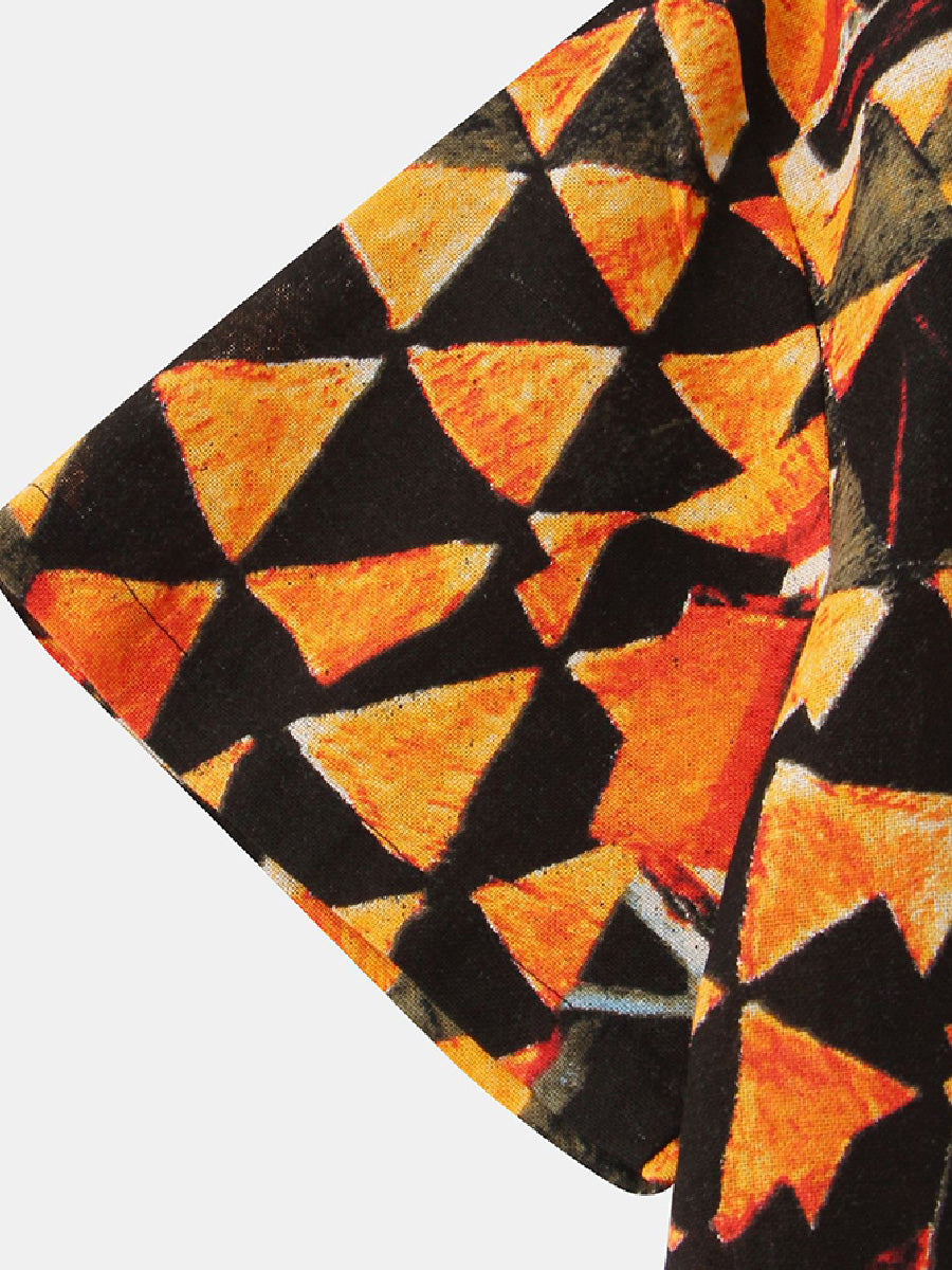 Men's Triangle Print short sleeve shirt