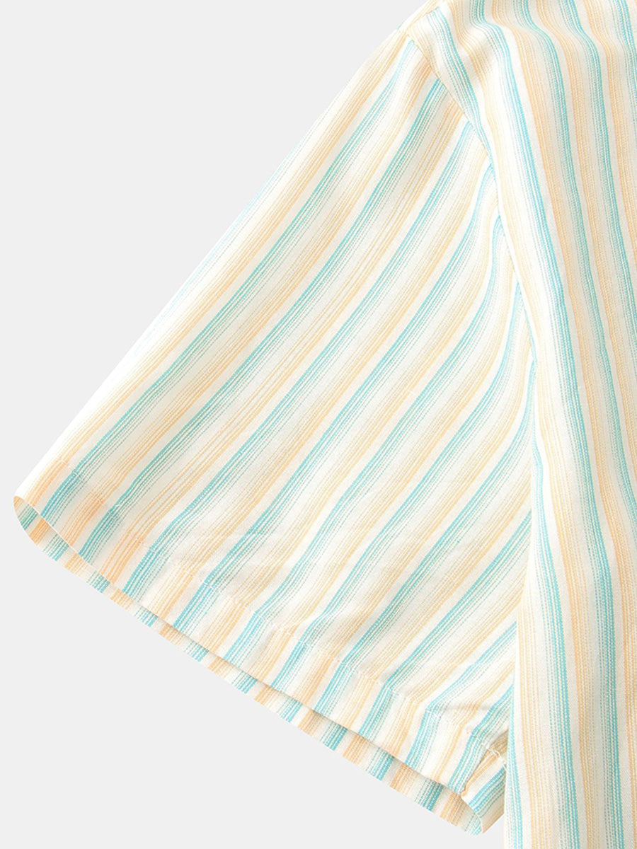 Camicia da uomo a maniche corte con stampa verticale
