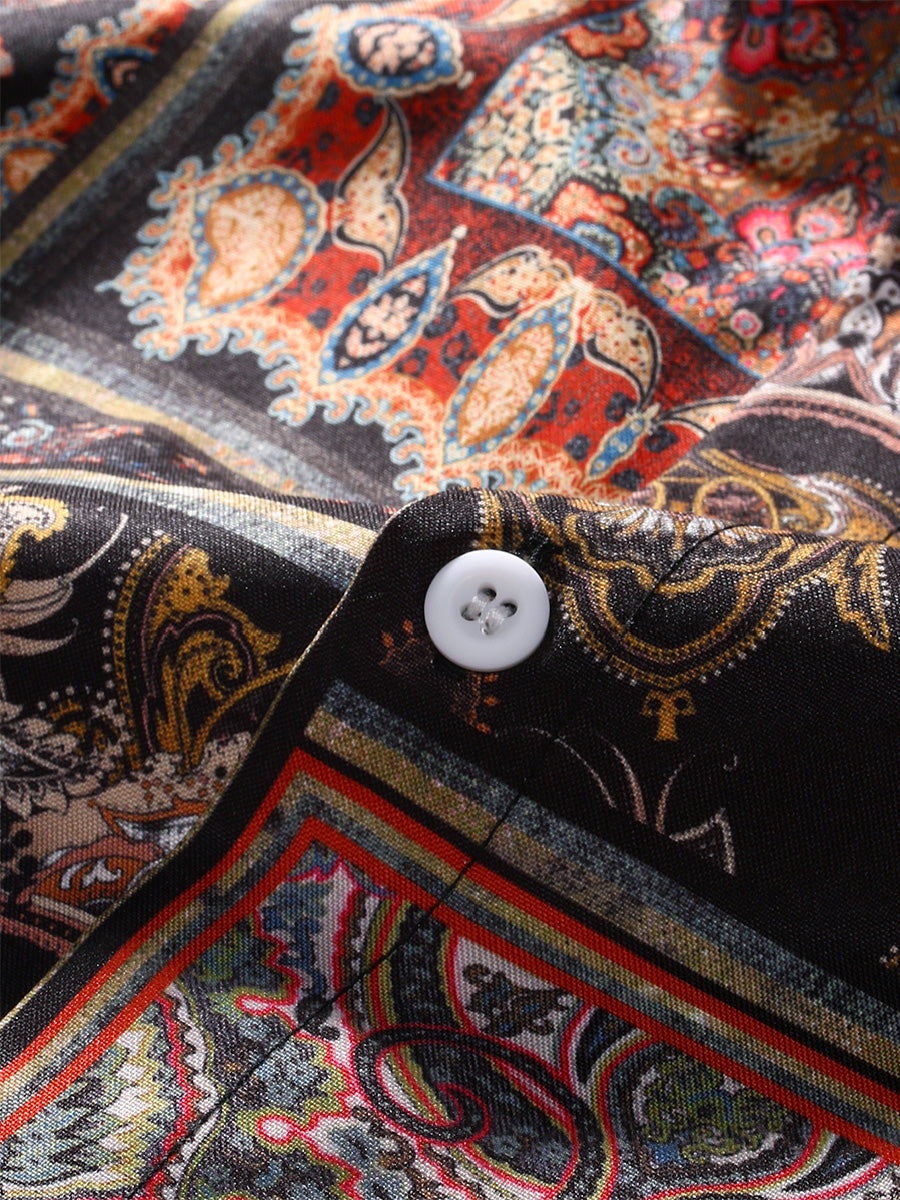 Men's Patchwork Print short sleeve shirt