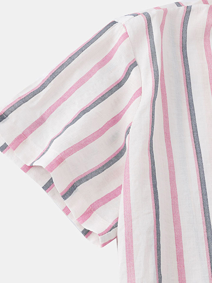Camicia da uomo a maniche corte con stampa verticale