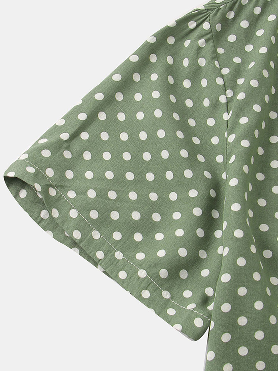 Camicia da uomo a maniche corte a pois
