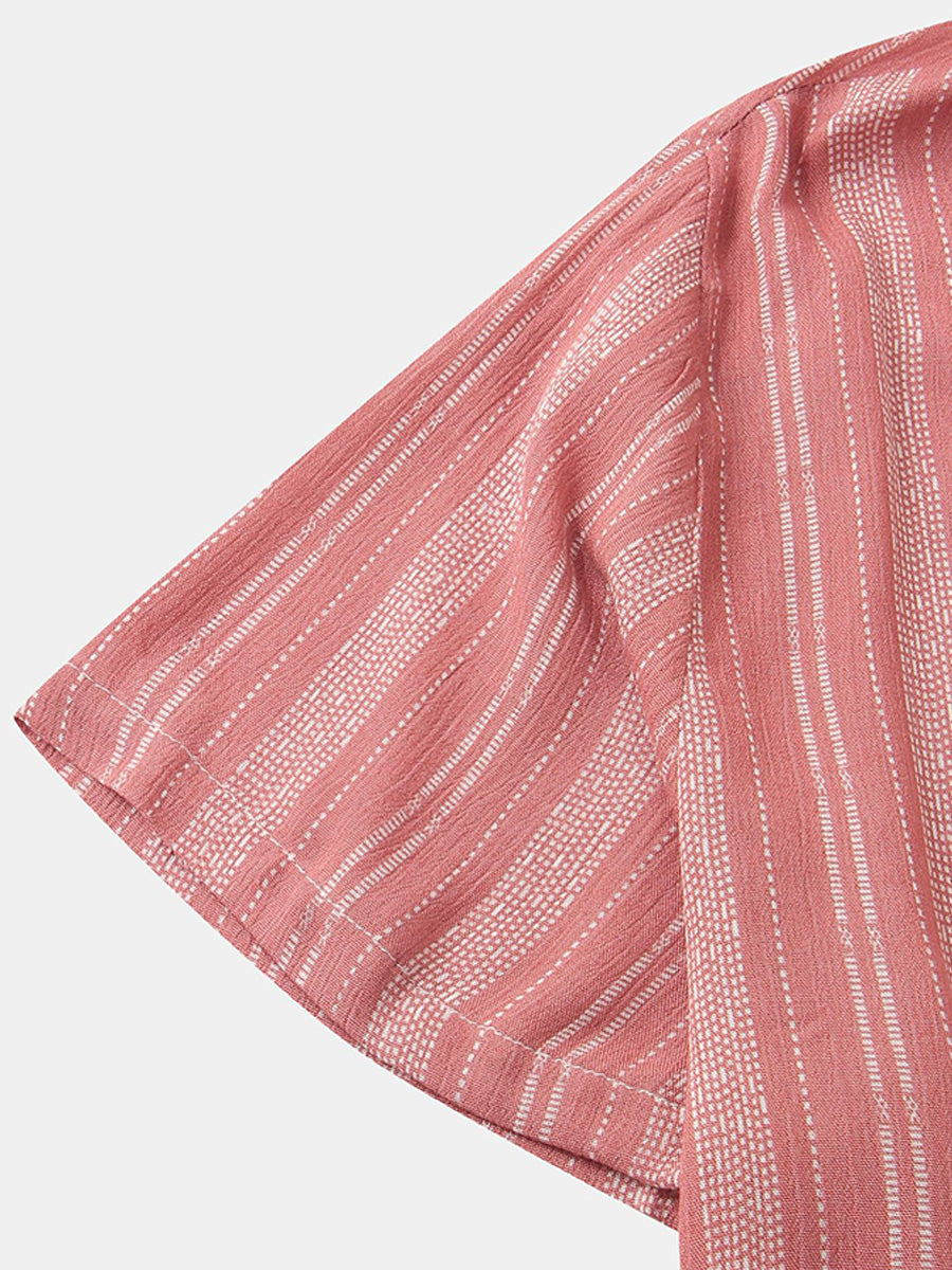 Camicia da uomo a maniche corte con stampa verticale