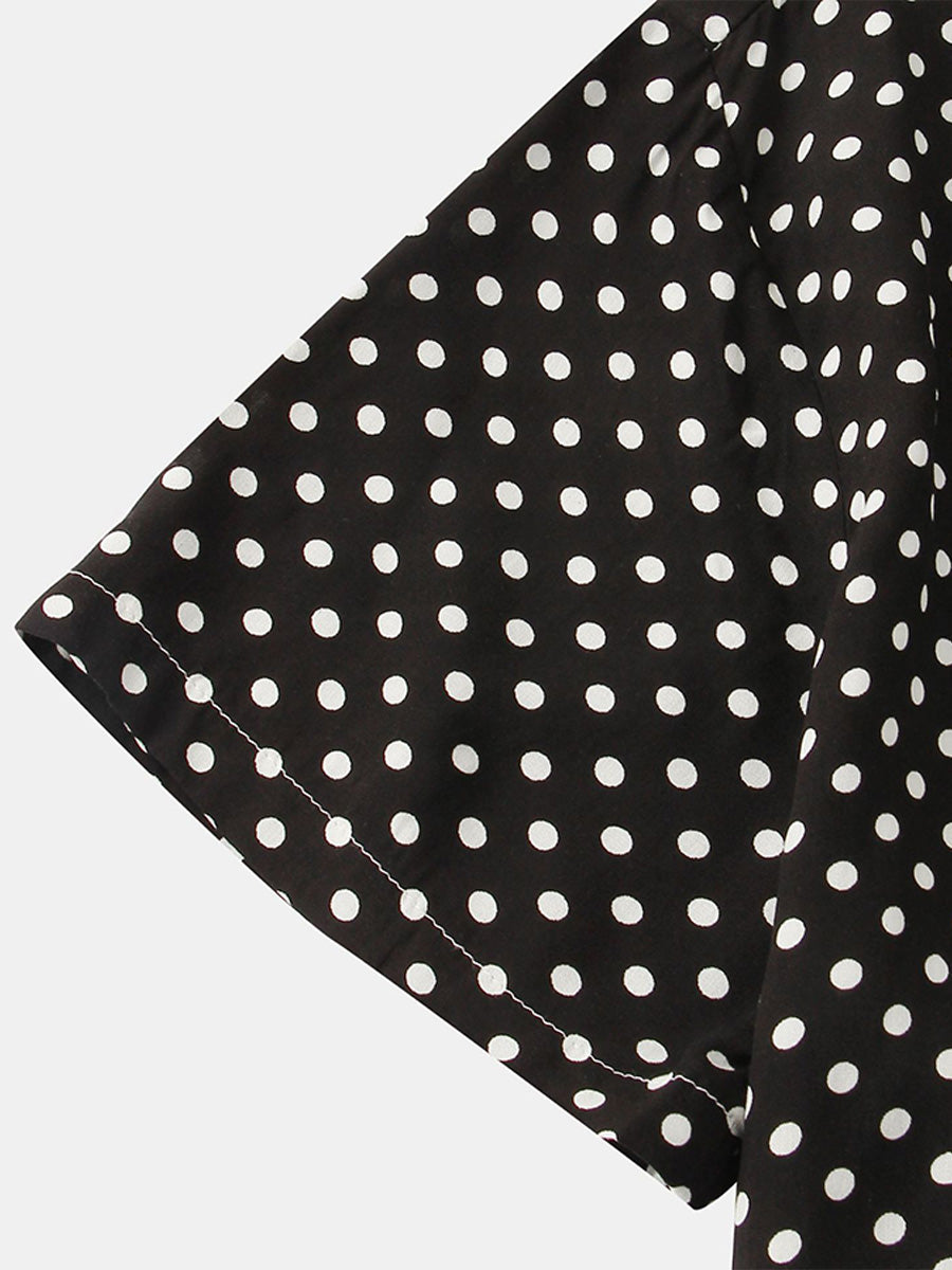 Camicia da uomo a maniche corte a pois