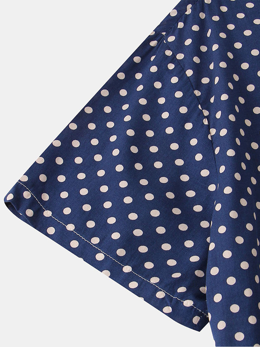 Camicia da uomo a maniche corte a pois