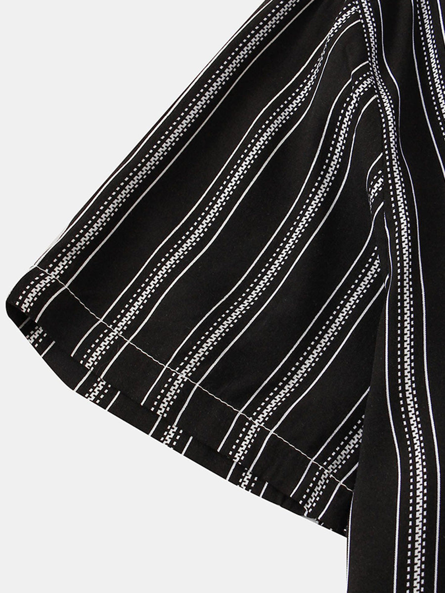 Camicia da uomo a maniche corte con stampa verticale