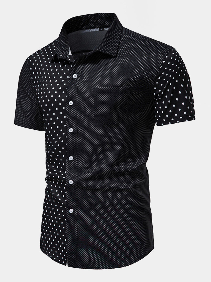 Chemise homme manches courtes imprimé pois