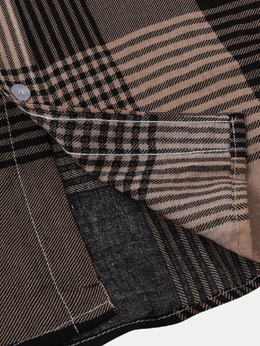 Men's Checkered printed short sleeve shirt