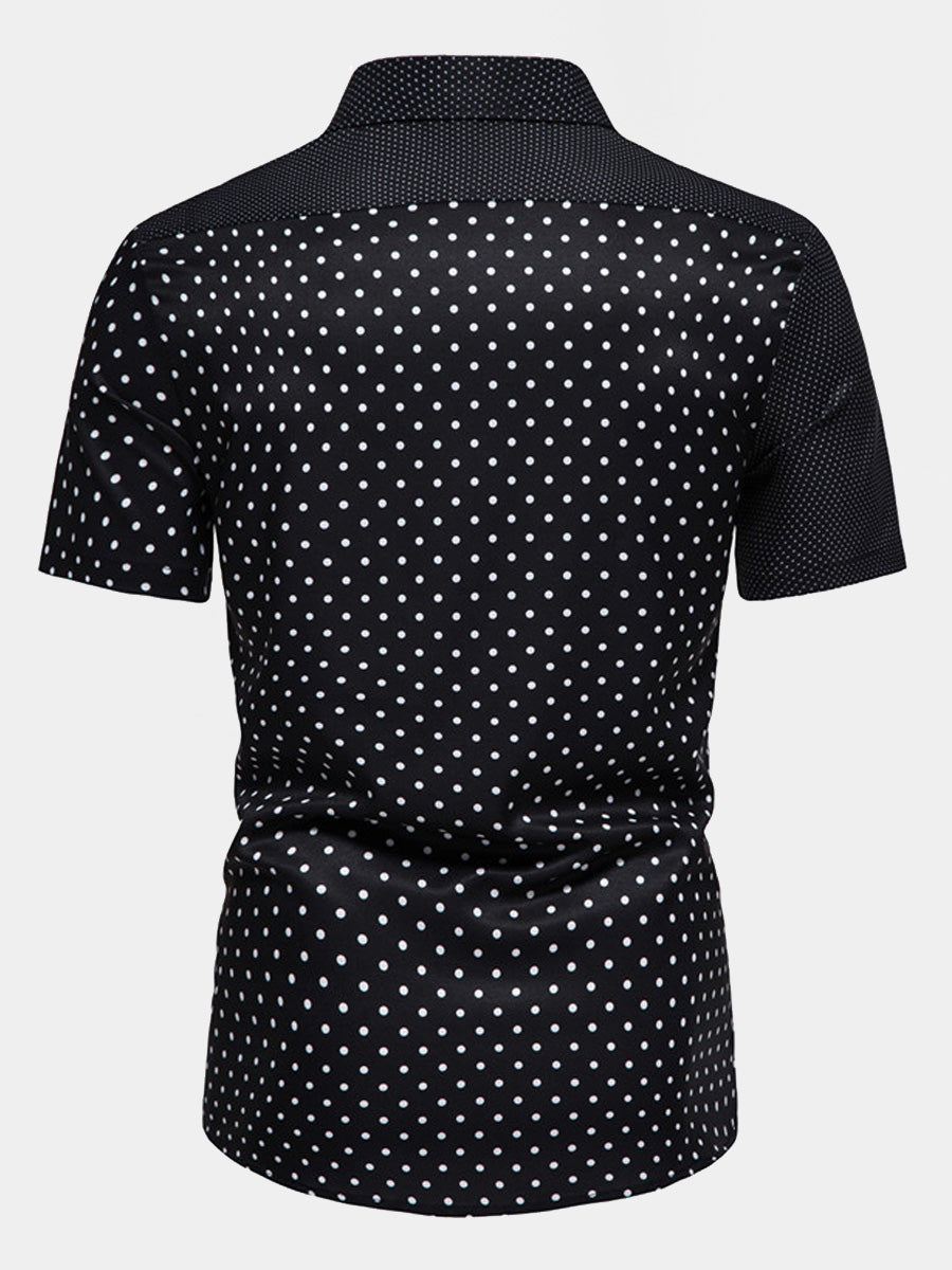 Chemise homme manches courtes imprimé pois