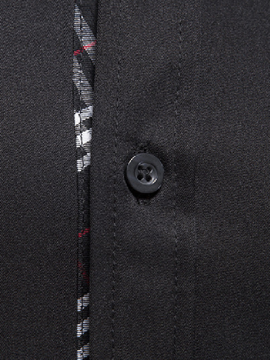 Chemise manches longues patchwork à carreaux pour homme