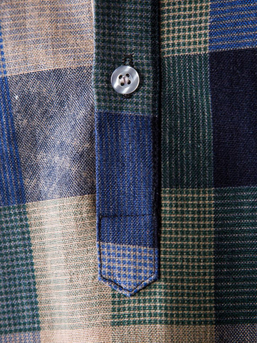 Chemise décontractée à carreaux à manches courtes pour hommes