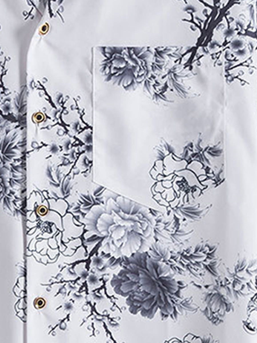 Men's Floral print short sleeve shirt