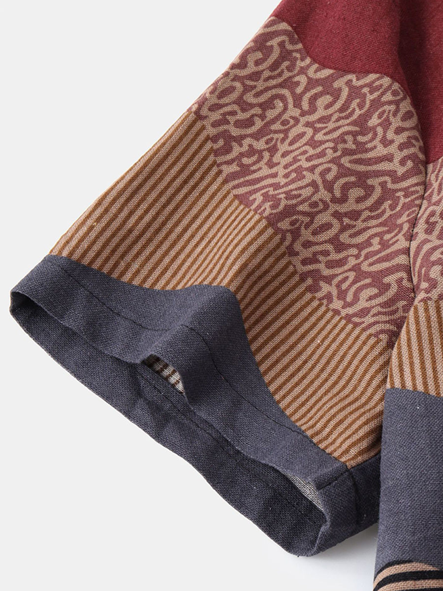 Camicia casual a maniche corte Contrast da uomo