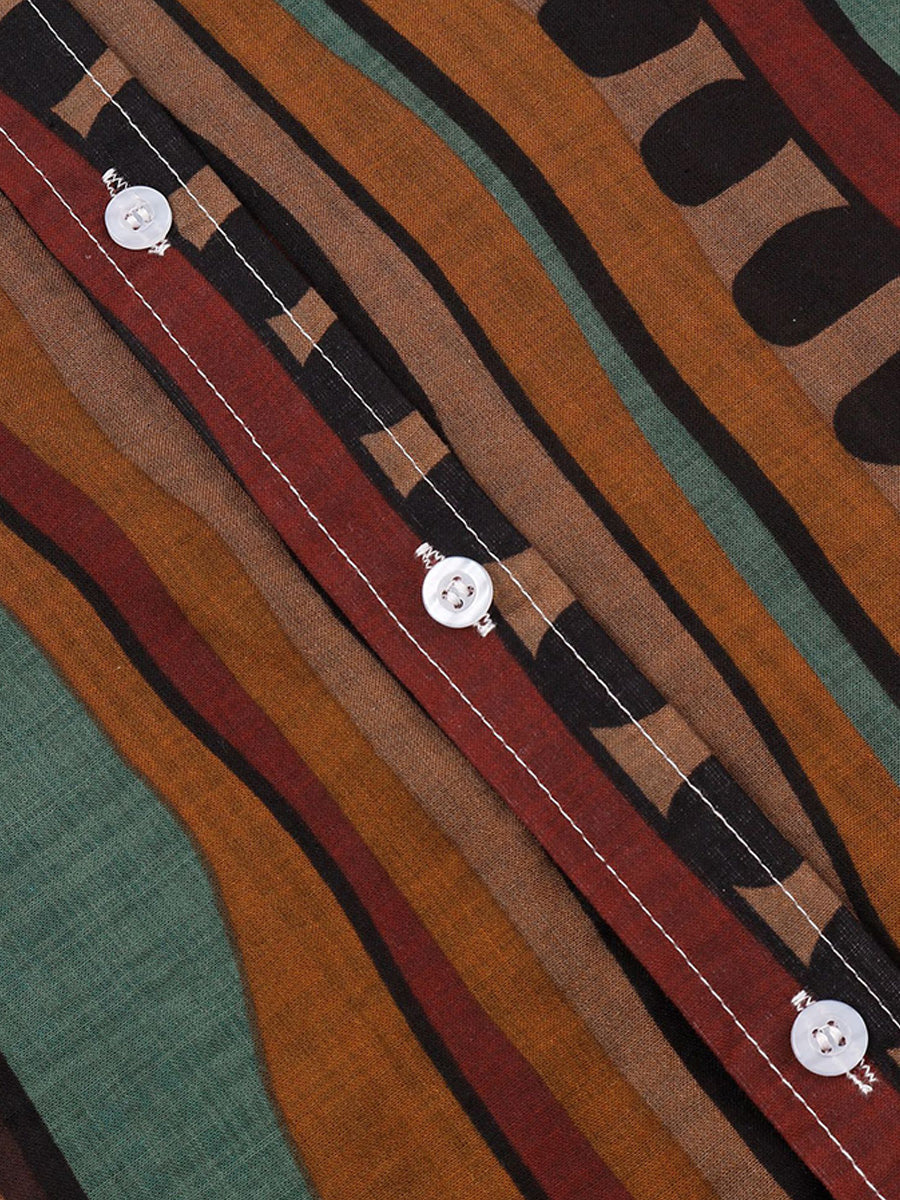 Camicia da uomo a maniche corte con stampa verticale