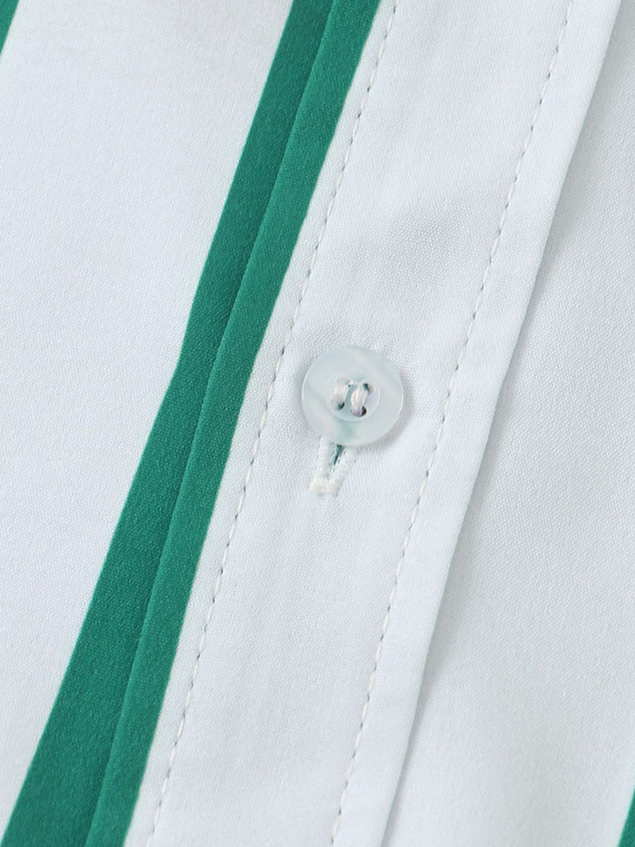 Chemise à manches courtes à imprimé vertical pour homme