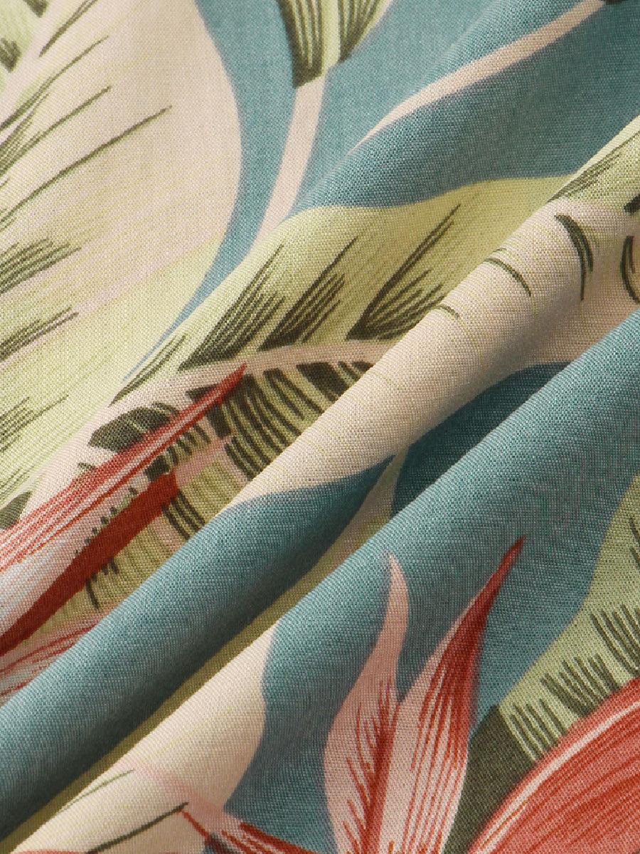 Pantaloncini casual da uomo in cotone e lino hawaiano per le vacanze