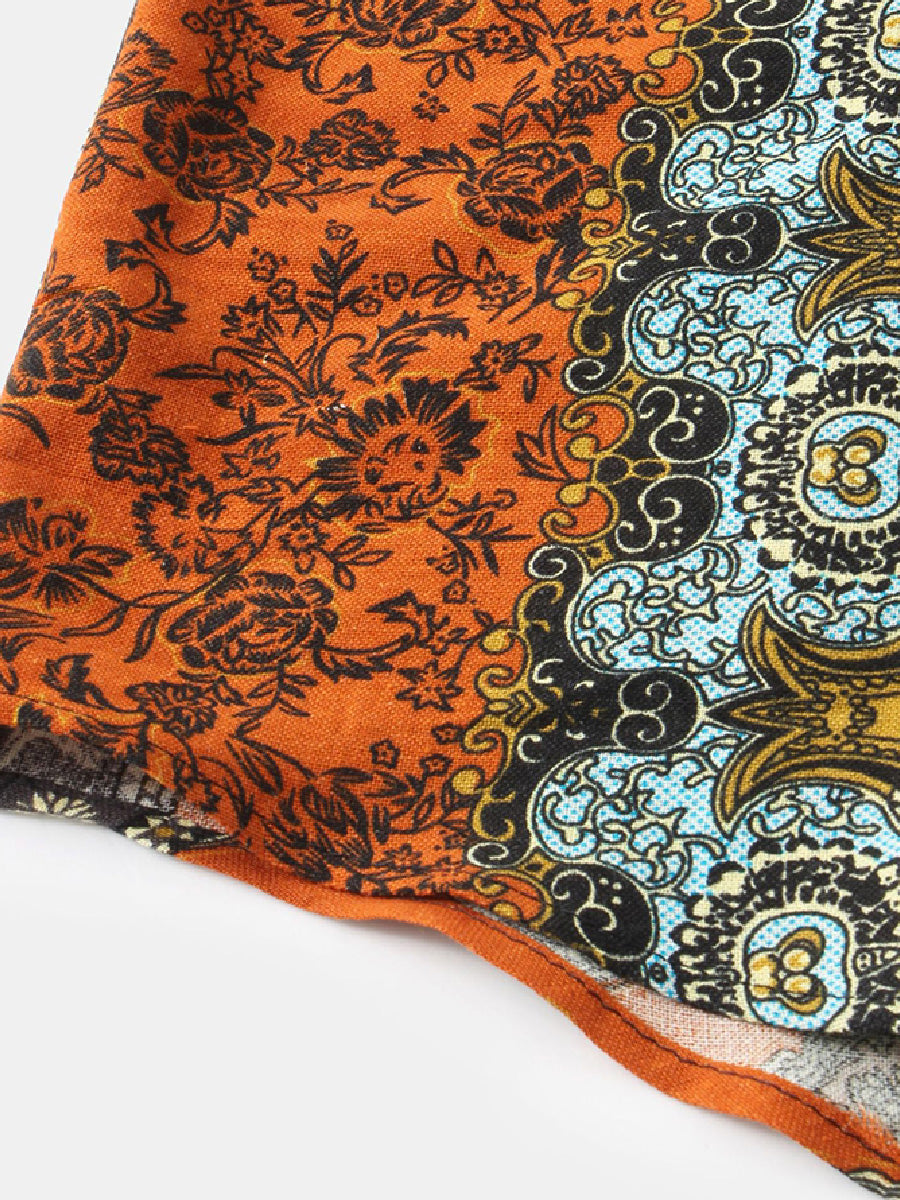 Men's Floral Print short sleeve shirt