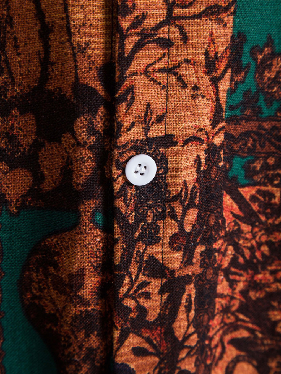 Men's Floral square short sleeve shirt
