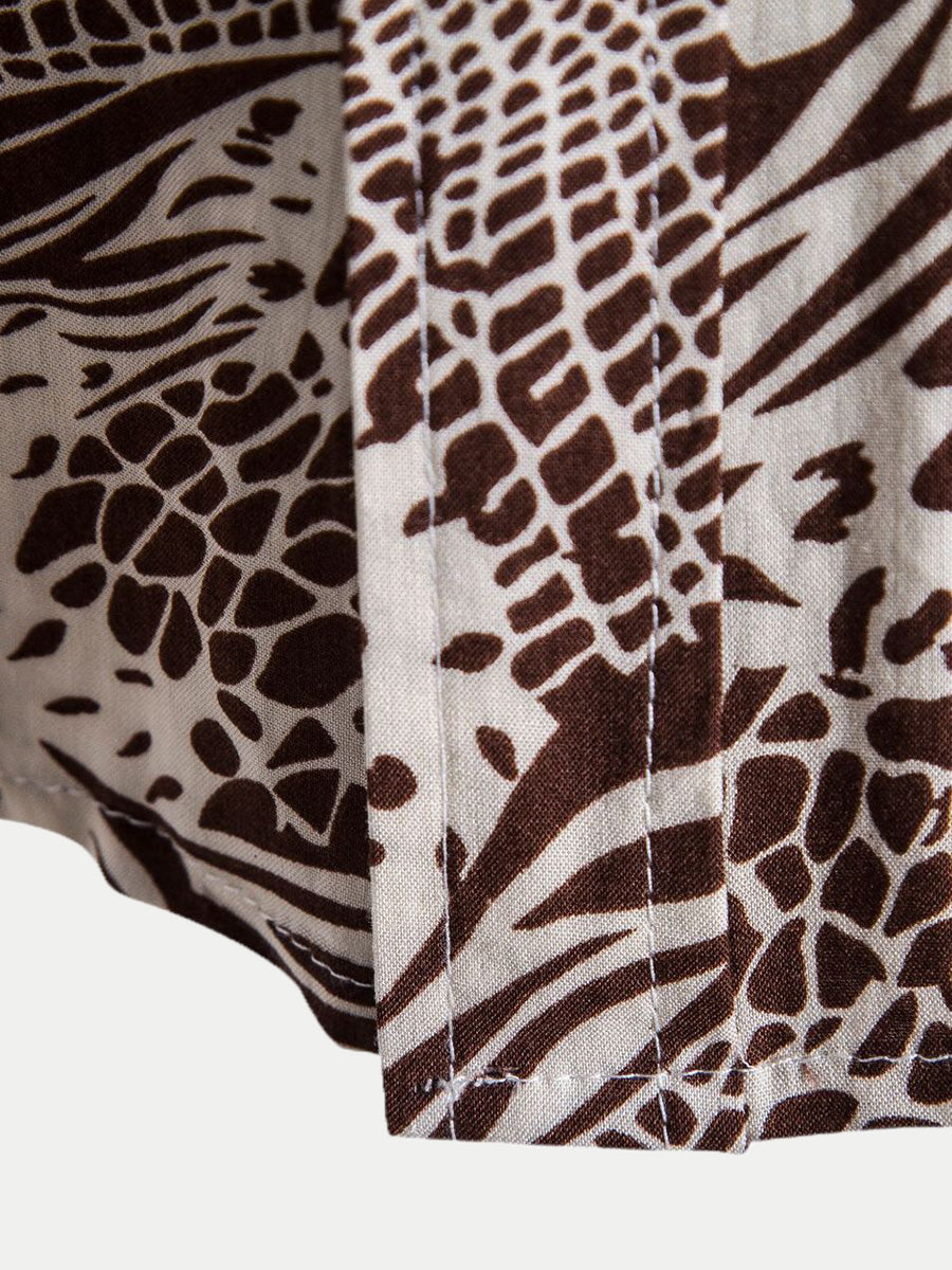 Chemise à manches courtes à imprimé floral pour hommes