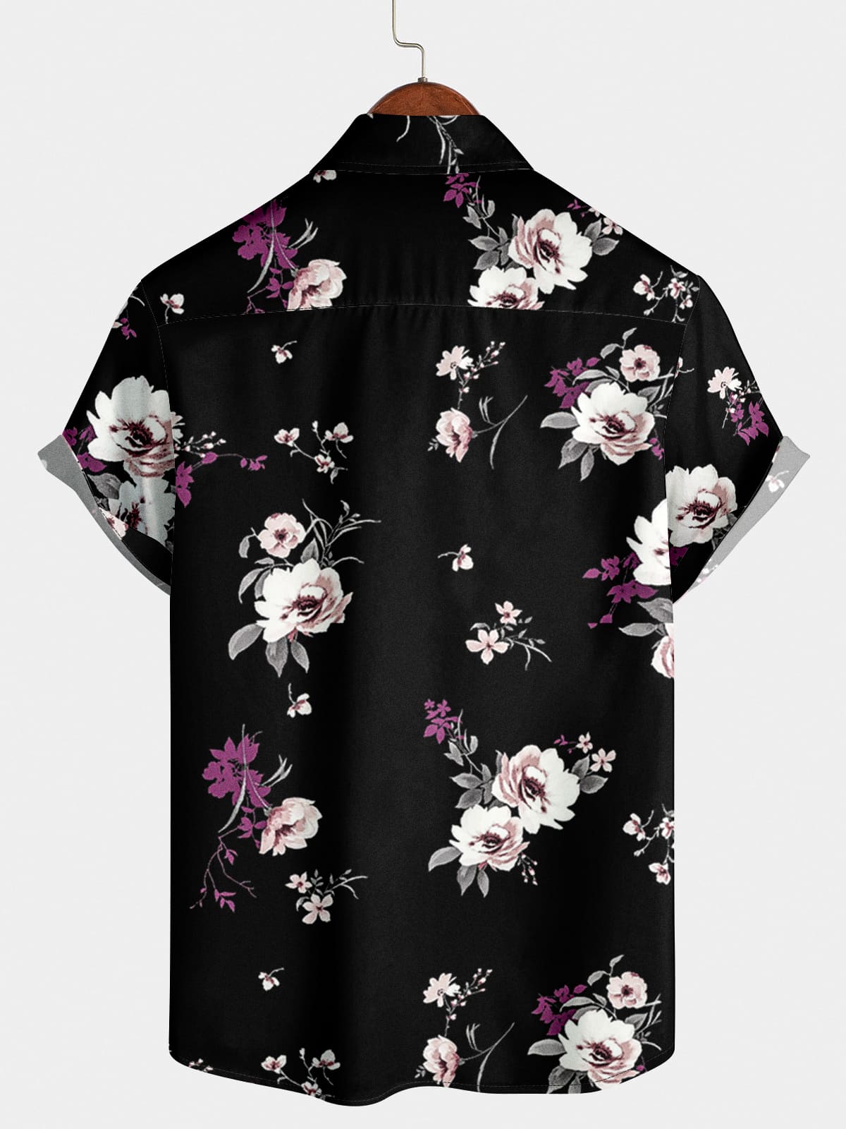 Camicia a maniche corte casual da uomo a fiori