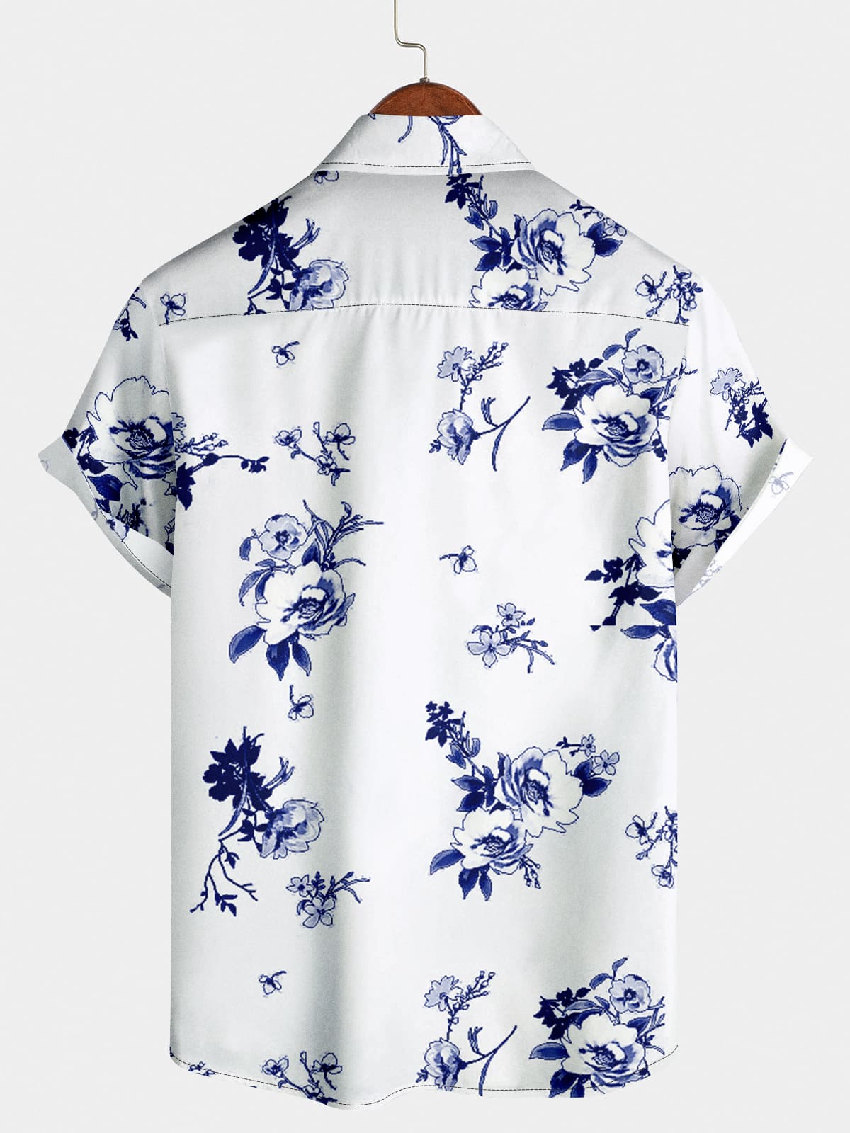 Camicia a maniche corte casual da uomo a fiori