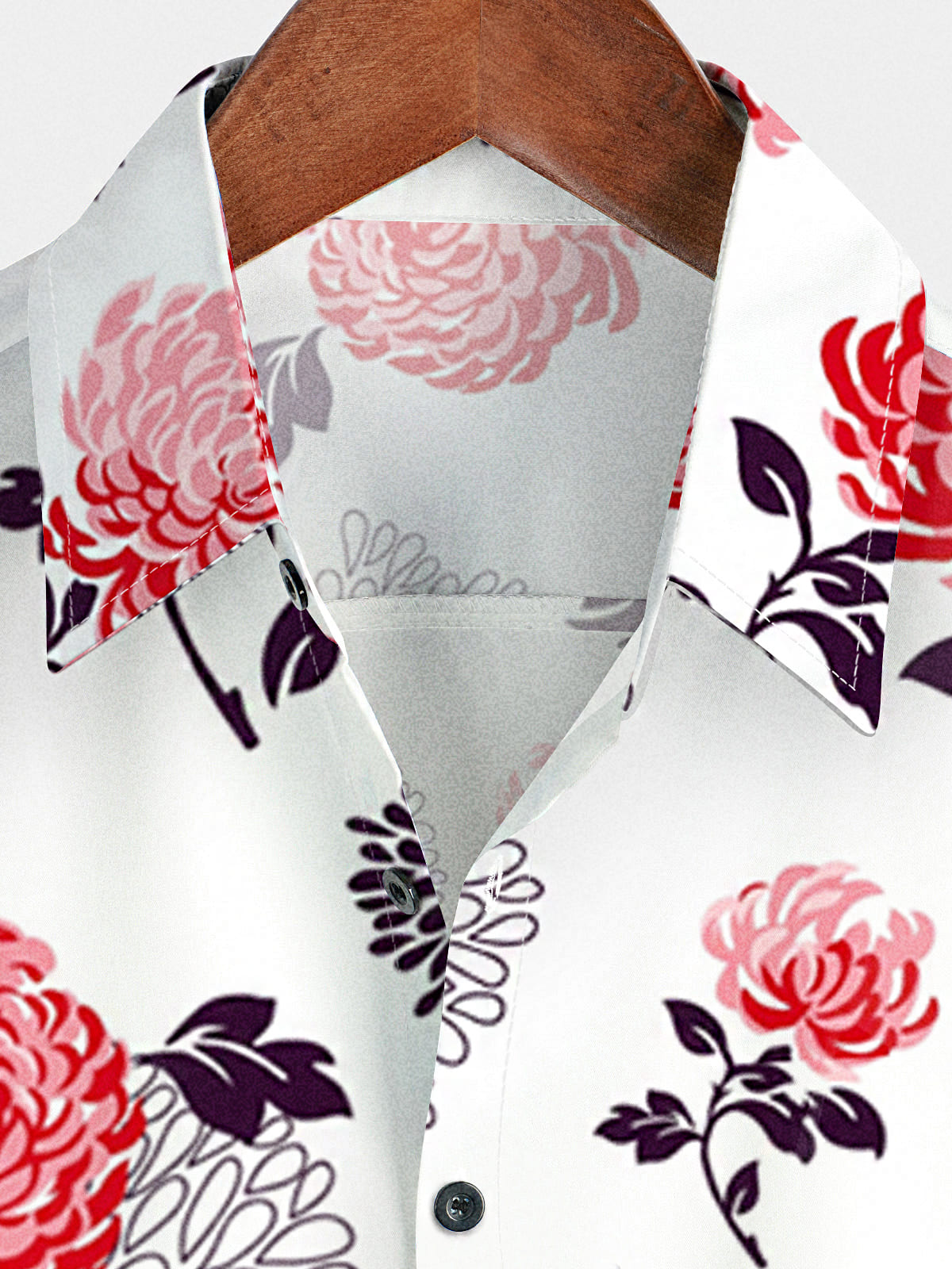 Men's Flower Print Short Sleeve Shirt