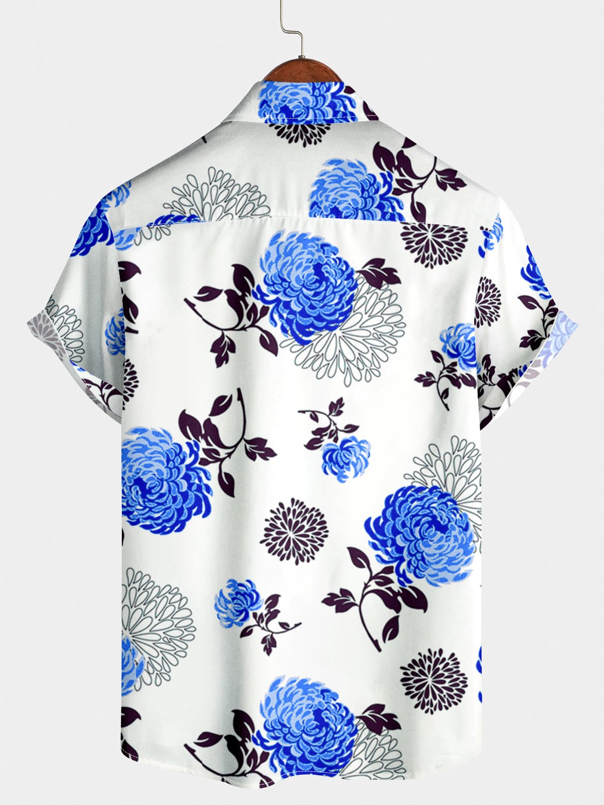 Men's Flower Print Short Sleeve Shirt