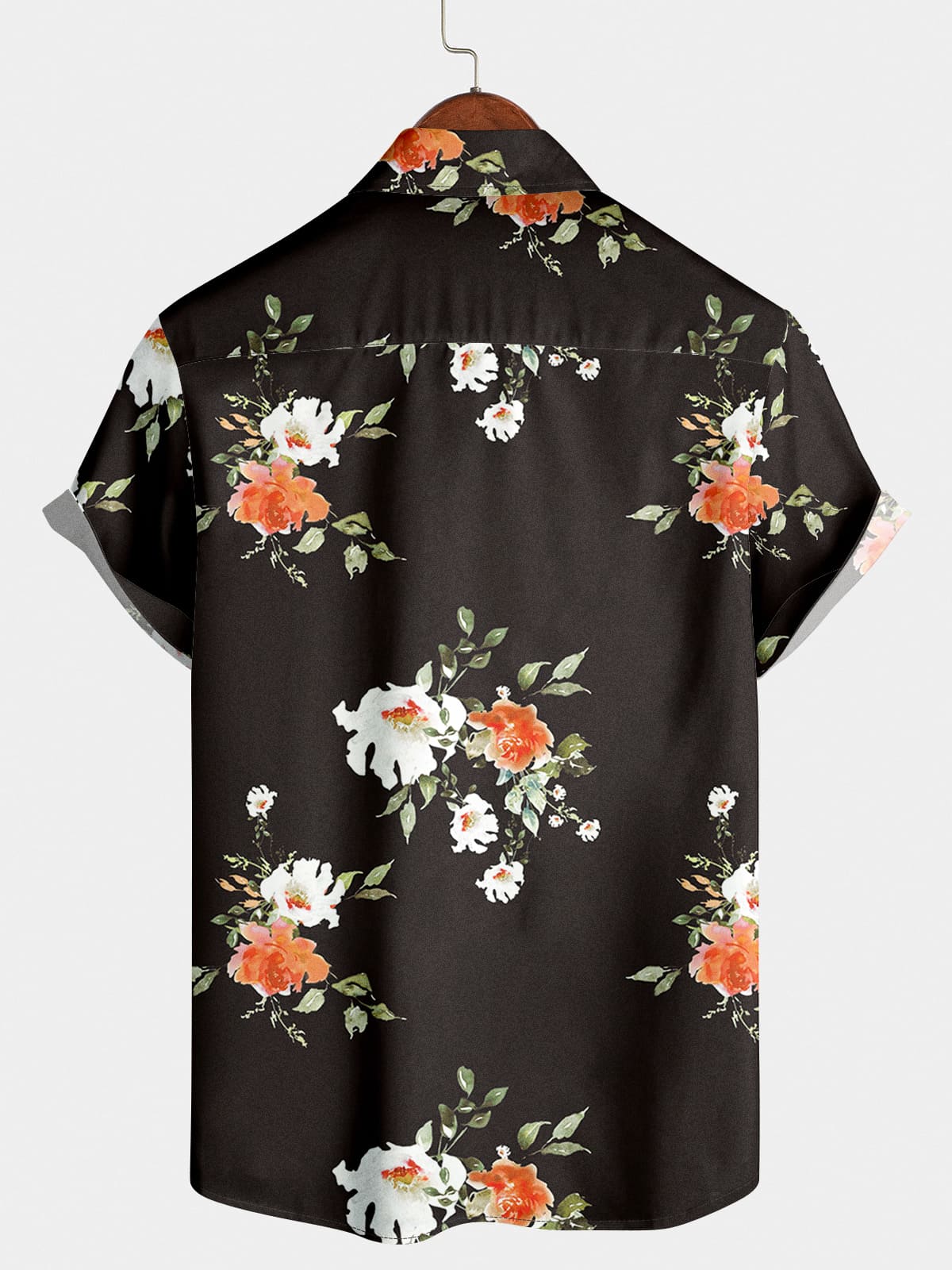 Chemise à manches courtes à imprimé floral pour hommes