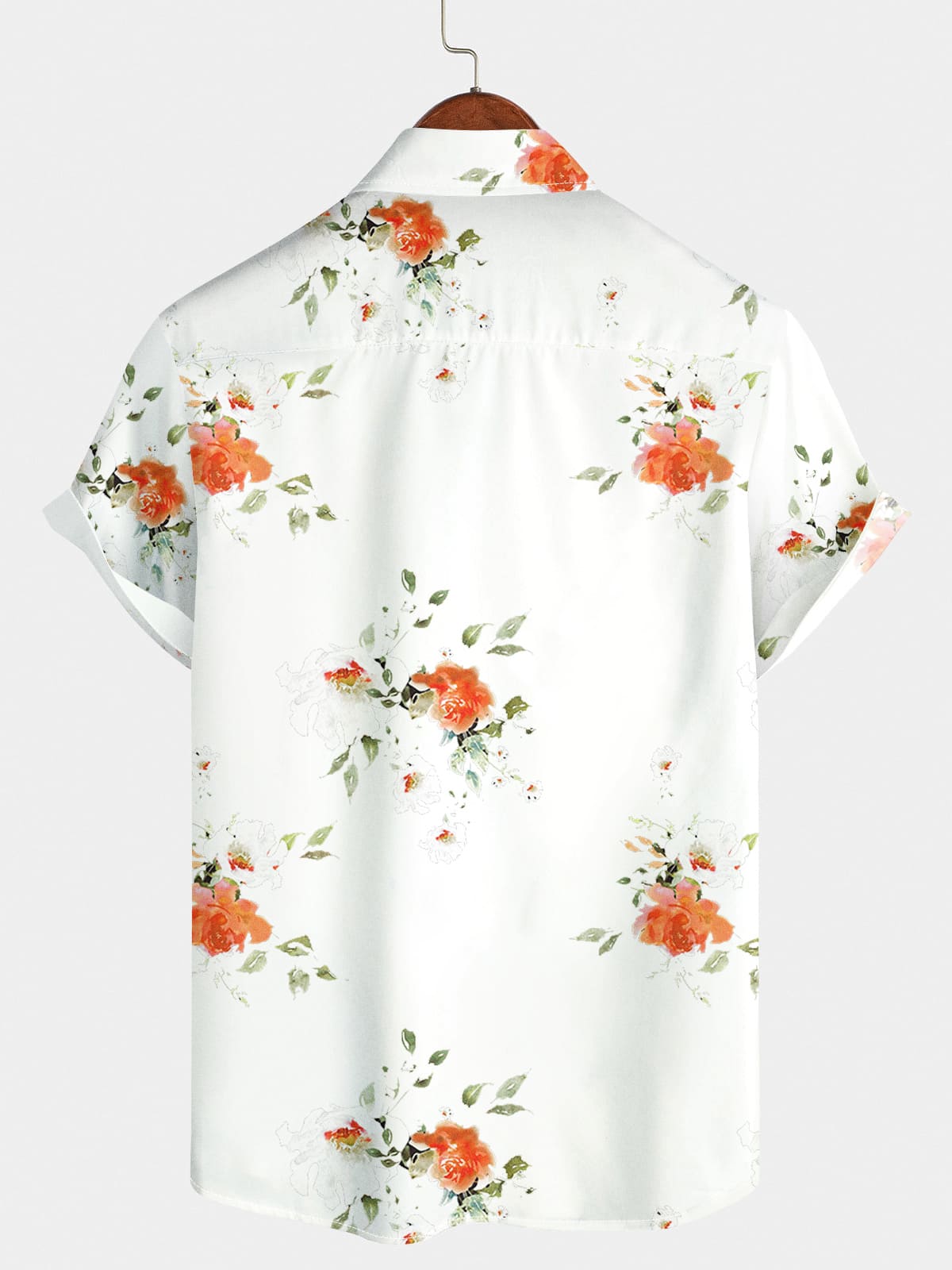 Chemise à manches courtes à imprimé floral pour hommes